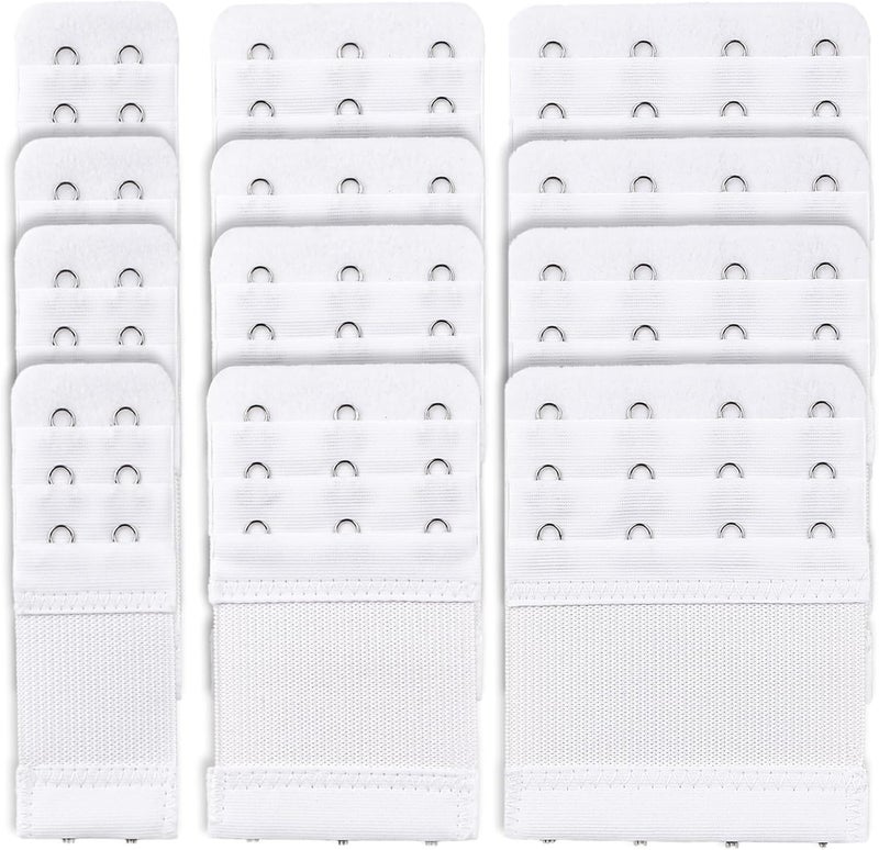 FEUNLEM 12-Pack Bra Extenders 2 hook / 3 hook / 4 Hooks, Plus Size Bra Extension Straps, Soft and Comfortable Extender - Image 1